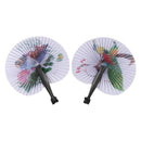 2PCS Paper Folding Chinese Oriental Floral Hand Fans Wedding Favours Table  Z7V6