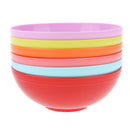 6pcs Multi-Colored Plastic Bowls Cereal Fruit Soup Container Outdoor Camping
