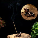 alloy frog incense burner holder flower statue censer plate for sticks cone   3C