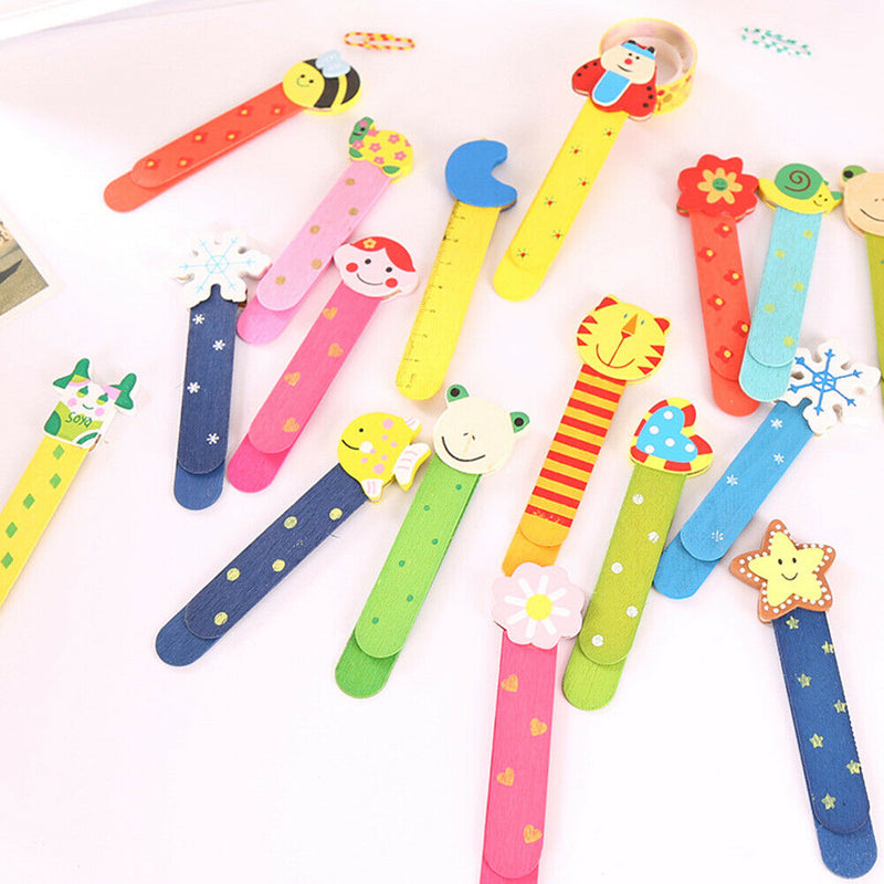 Cute Cartoon Wood Bookmark Book Page Paper Clip Student Stationery Supplies