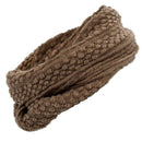 Women Warm Knit Neck Circle Wool Cowl Snood Long Scarf - Khaki K5V9