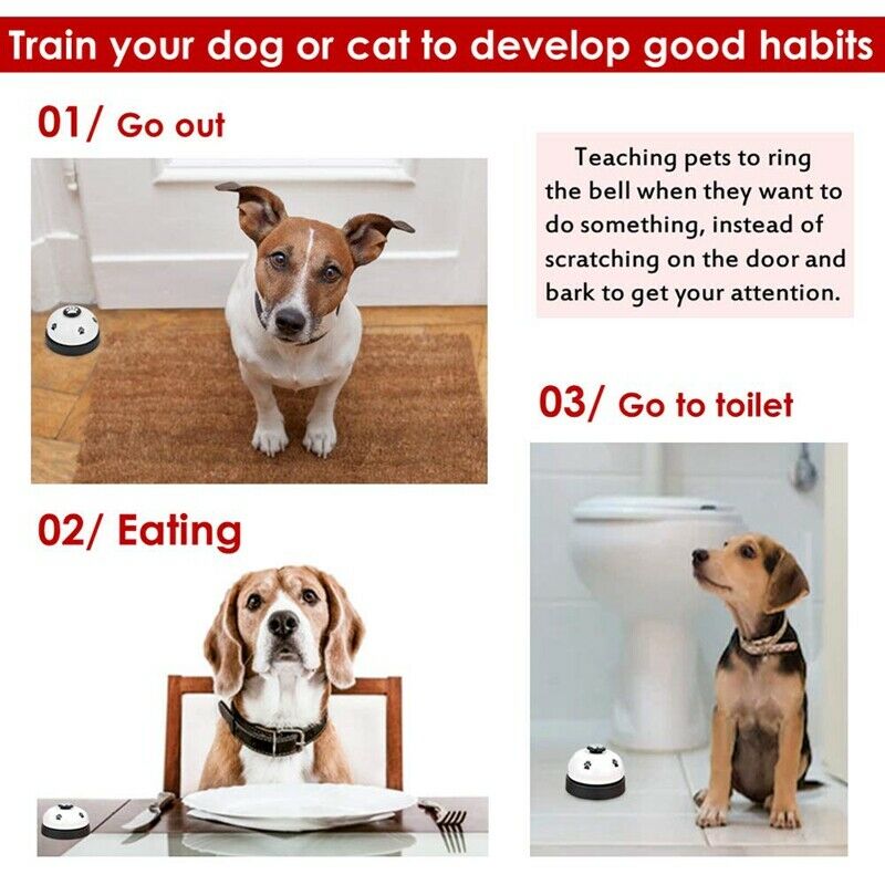 2X(Pet Bell, 2 Pack Metal Bell Dog Training With Non Skid Rubber Bottoms Do