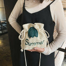 Summer Beach Women'S Woven Bag Handmade Shoulder Bag Rattan Tote Purse Bag  G4W8