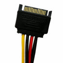 20cm SATA 15Pin Male to Dual 15P Female 90 Degree Y Splitter Power Adapter D5W2