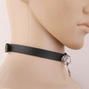 Chic Collar Punk Goth Charm O-Ring Choker Belt Necklace PU Leather Neck Ring