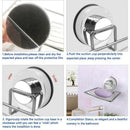 Soap Dish Holder,Stainless Steel Soap Basket With Strong Suction Cup Holder