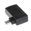 90 degree Right Angle Micro USB 2.0 OTG Host Adapter with USB Power