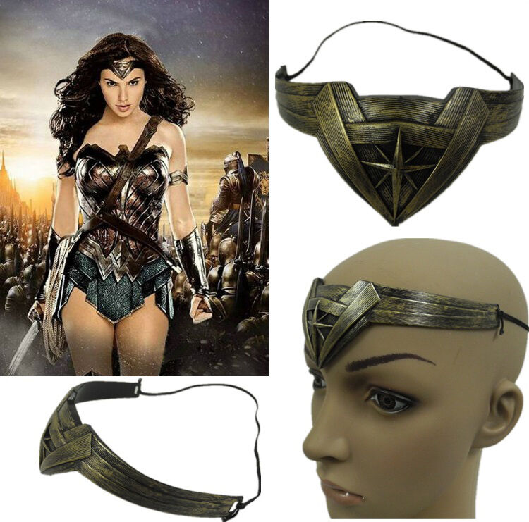 1 Set Wonder Woman Diana Prince Bangle Cuff & Headwear Halloween Fancy Ball Prop