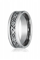 Dragon Scale Dragon Pattern Beveled Edges Celtic Rings Jewelry Wedding Band M7K7