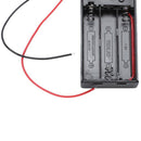 Two Wire Leads ON/OFF Switch Black 3 x 1.5V AAA Battery Holder Case w Cover H2P8