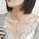 Double Heart Crystal Pendant Necklace Adjustable Clavicle Chain Choker Jewelry3C