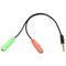 PC Headset To Smartphone Dual Adapter 3.5mm Female to 3.5mm Male Cable Splitter