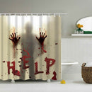 Halloween Shower Curtain Liner Window Curtains Horror Bloody Hands Bathroom C4N4