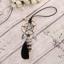 Mini handmade dream catcher with feather wall or car hanging decoration   Z