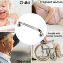 Stainless Steel Bath Grab Shower Handle with Anti-Slip Grip - Disabled Elde