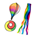 2 Pieces Rainbow Windsock Curlie Spinner - Colorful Hanging Yard Decoration -