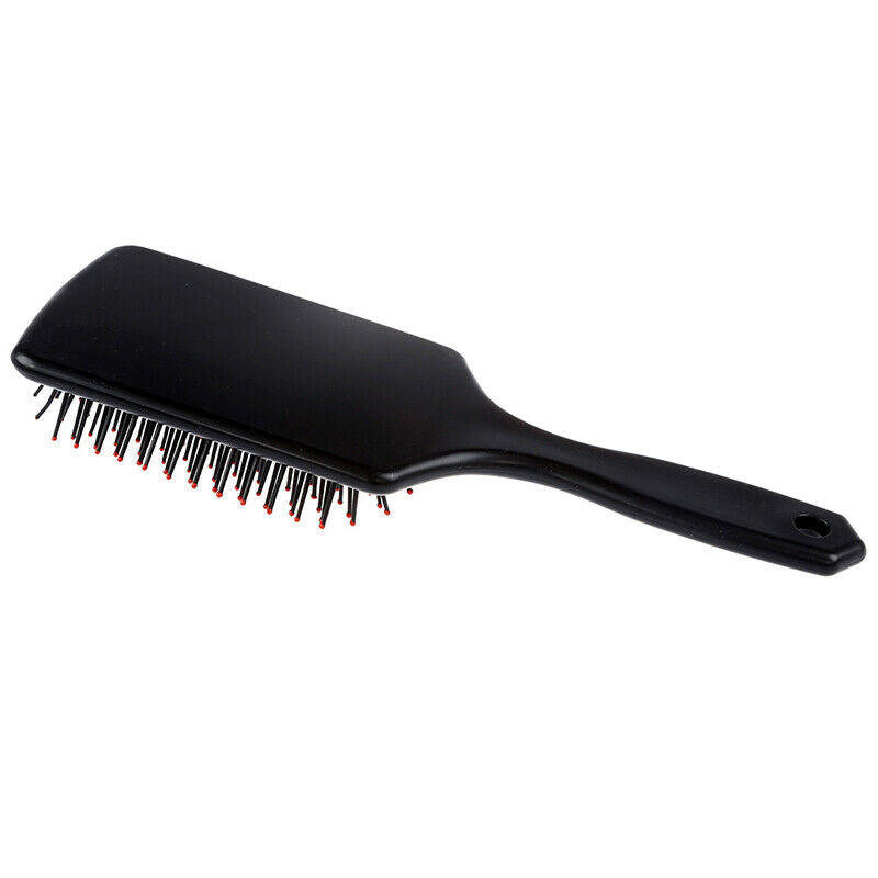 Large massage with brush for straight or curly hair Black Handle Head R1V9