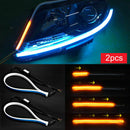 2Pcs/Set Ultra Thin Car Soft Tube LED Strip Running Light Turn Signal Lamps 45cm