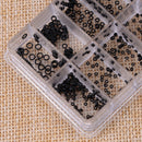 1Set Rubber Washer O-Ring Watch Crown 1.4mm-2.8mm Waterproof Seals Kit Black