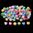 100 Pieces Mixed Handmade Polymer Clay Fruits Flat Spacer Bead Jewelry Charms