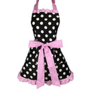 Lovely Sweetheart Retro Kitchen Aprons for Woman Girl Cotton Polka Dot Cook J5E1