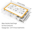 80Pcs/Set Boxed Stainless Steel Adjustable Pipe Clamp Clamp Hoop American H