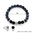 Leopard Head Style Excellent Jewelry Black Matte Agate Energy Stone Bracelet ME