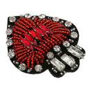 2x Rhinestone Beads Bee Heart Embroidery Applique Sew on Patch Garment Decor
