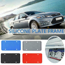 2x Silicone License Plate Frame Rust-Proof Rubber Holder Waterproof with Sc N9E4