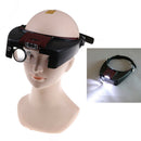 10x Headband Magnifying Glass Eye Repair  Tool Magnifier LED Light GlassesLoupeZ