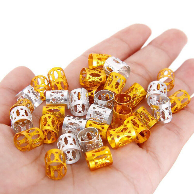 80Pcs Decorations Pendants Dreadlocks Beads Metal Cuffs Hair Rings Clips â„–[