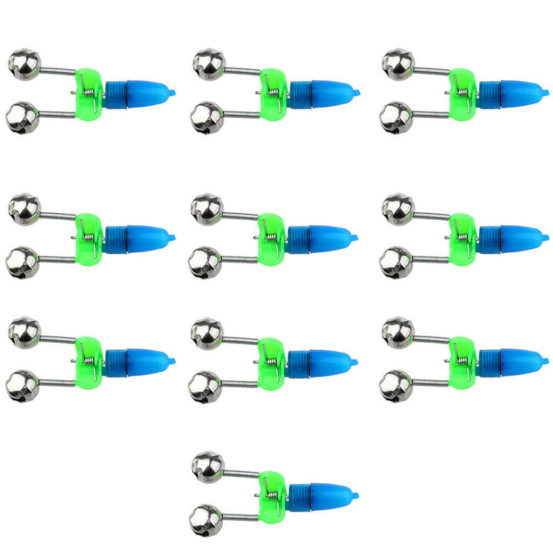 20Pcs Electronic Night Fishing Bite Alarm Twin Bells Light Alerter Ring Accs