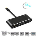 Type C Hub, USB C Hub, 5 in 1 Adapter with USB 3.0 Portable Aluminum Hub with