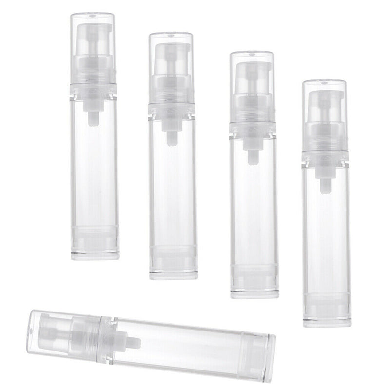 5Pcs Set 10ml Empty Airless Pump Bottle Vacuum Cosmetic Container Refillable