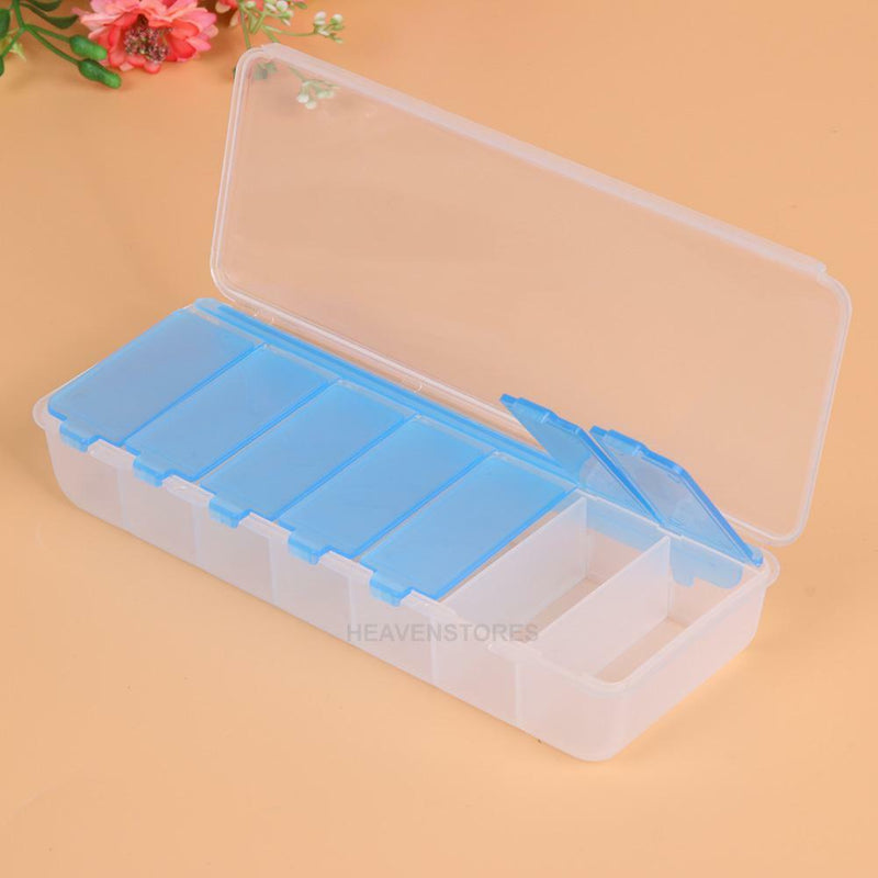 Large 7 Compartment Holder Convenient Jewelry Contact Lens Storage Box hv2n