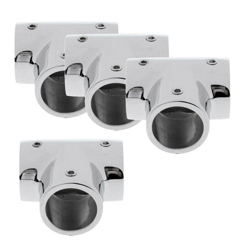 4 Pieces 316 Stainless Steel Boat Handrail Fittings 90 Degree Tee 1" New