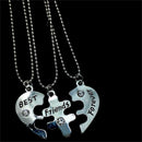 Best Friends Forever Broken Heart Crystal Pendant Necklace Friendship Jewelry Gw