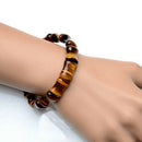 Tiger Eyes Natural Stone Bracelets Lucky for Women Men Bamboo Hand Row Ener