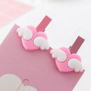 5x angel heart wooden office craft memo clips diy paper photo peg decoration!j