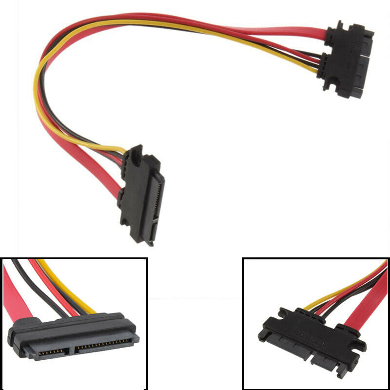 1.6FT Male to Female 7+15 pin 5 Wire SATA Data Power Combo Extension Cable Cord