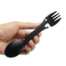 Multifunctional camping equipment Cookware Spoon Fork Bottle Opener Portabl B5P1