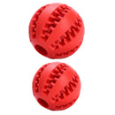 2Pcs Rubber Dog Ball Toys for Pet Tooth Cleaning/Chewing/Playing,IQ Treat Ball