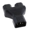 IEC320 C14 Right Angle C13 Male Dual To Female Power Adapter Y Splitter