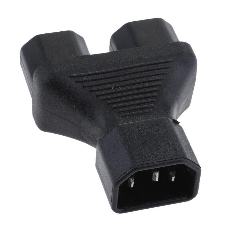 IEC320 C14 Right Angle C13 Male Dual To Female Power Adapter Y Splitter