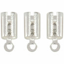 100pcs Necklace/Cord Crimp End Tips with Loop 7.5x5.2mm Z4G7