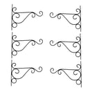 6-pack Baroque Style Plants Hanging Bracket Patio Lawn Hanger Rack Wall Hook