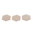 25Pieces Natural Hexagonal Unfinished Wood Chip Embellishment for DIY Craft