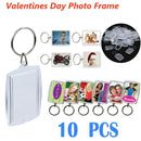 10PCS Valentines Day Photo Frame Pictures Keychains Key Ring Key Gift Lover