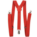 Women Men Clip-on Adjustable Pants Elastic Y Back Suspender Braces - Red M9L8