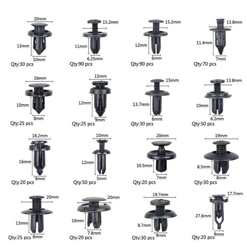 625Pcs Car Push Retainer Clips Plastic Fasteners Kit Auto Push Pin Rivets S Y4X3